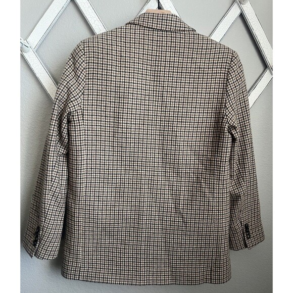 NWT! Everlane Women's 0 The Italian Wool Oversized Blazer - Camel Houndstooth - Picture 8 of 10